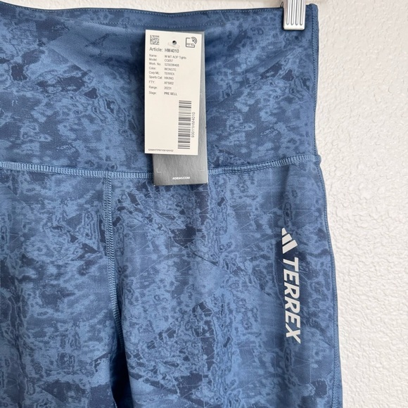 ADIDAS TERREX Skinny Workout Leggings Pants Multi in Navy Dusty Blue Size Small - Picture 8 of 16
